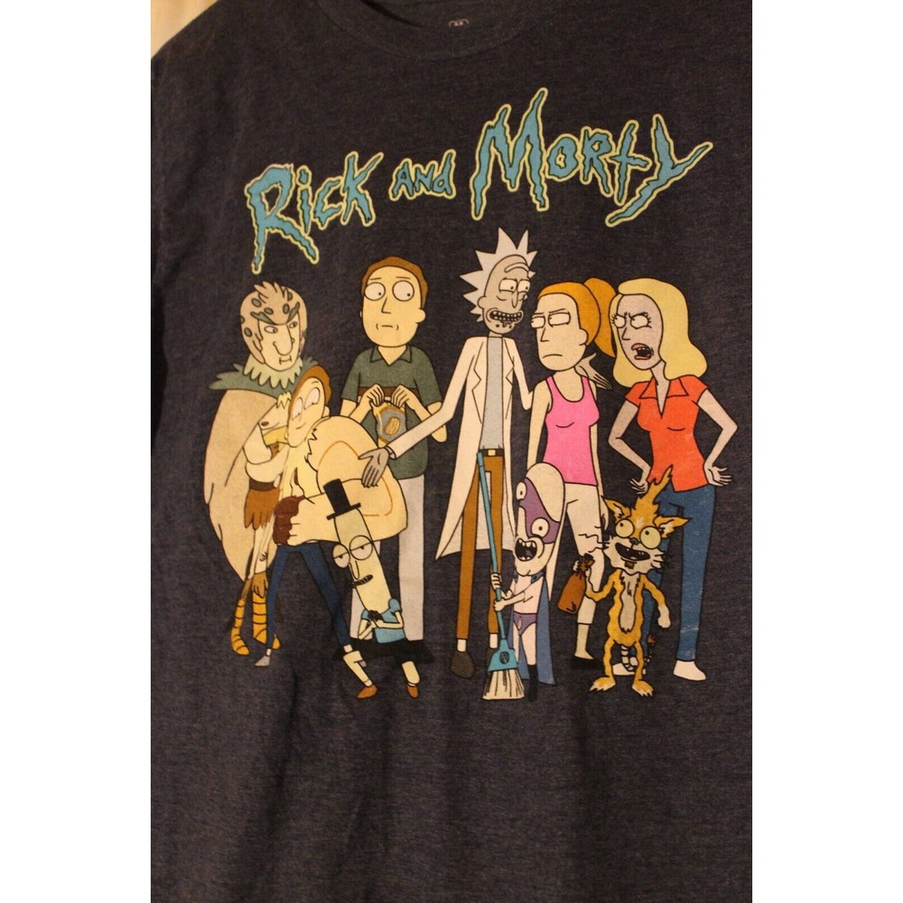 RICK AND MORTY Mens Graphic Tee Shirt Size M EUC Adult Swim Ripple Junction
